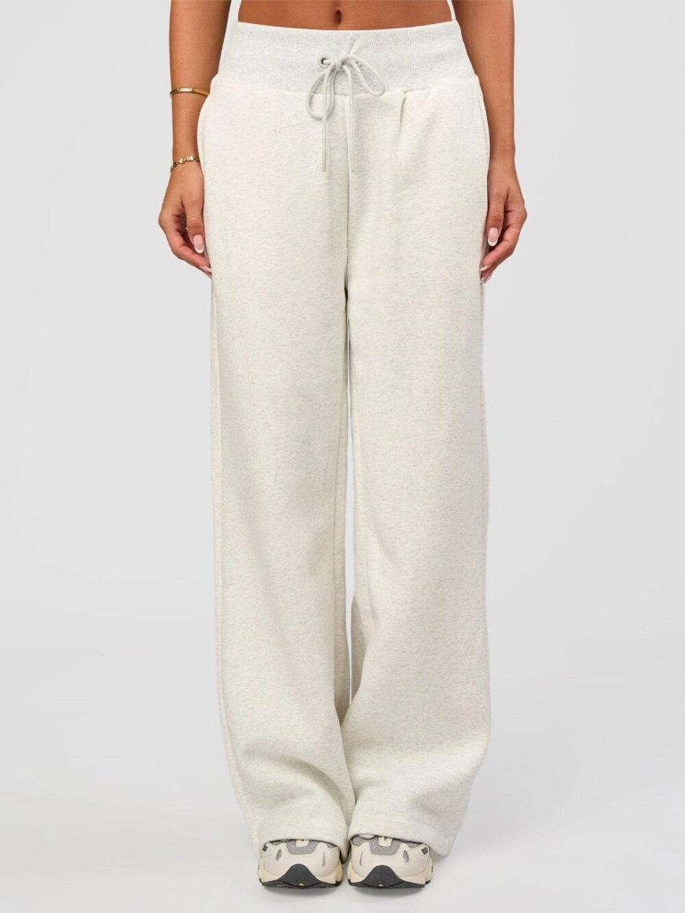 LSKD Go-To Wide Leg Track Pant in Silver Marl, Size Small - Picture 2 of 12